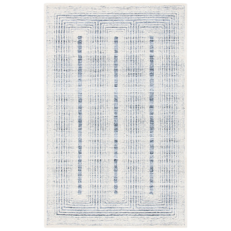 Wrought Studio Aldham Handmade Hand Tufted Light Gray/Ivory Rug Wayfair